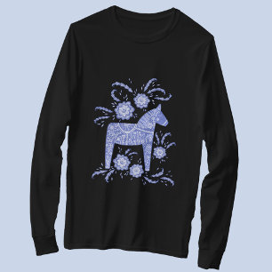 T-shirt suédois Dala Horse Blue Viking