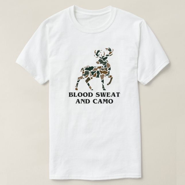 T-shirt Sueur de sang et camo | Chasse aux cerfs (Design devant)