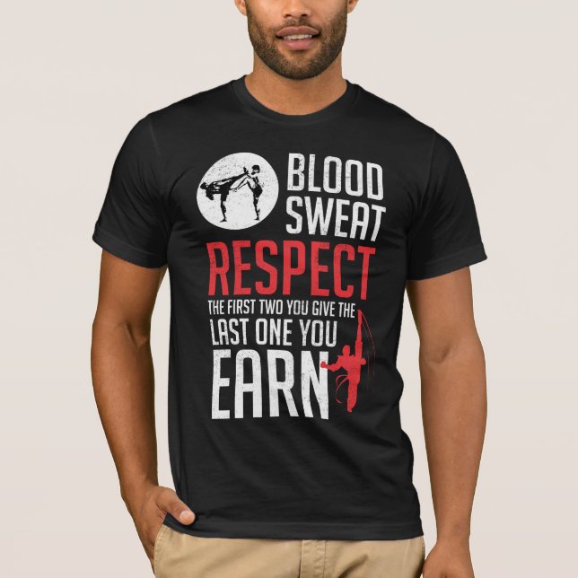 T-shirt Sueur de sang Respecter le hapkido taekwondo karat (Devant)