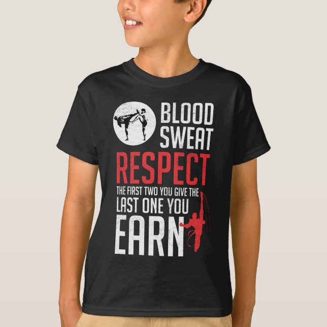 T-shirt Sueur de sang Respecter le hapkido taekwondo karat (Devant)