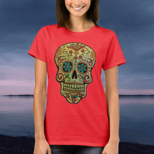 T-shirt Sugar Skull style art mexicain