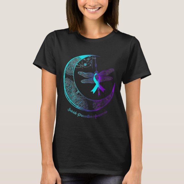 T-shirt Suicide Awareness Shirt Dragonfly Moon Suicide Pre (Devant)