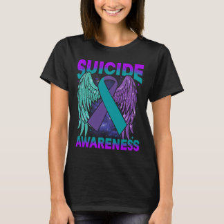 T-shirt Suicide Awareness Shirt Wings and Ribbon Suicide P