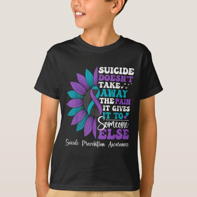 T-shirt Suicide Pain Sunflower Suicide Prevention Awarenes (Devant)