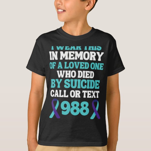 T-shirt Suicide Prevention 988 Hotline In Memory Of Loved  (Devant)
