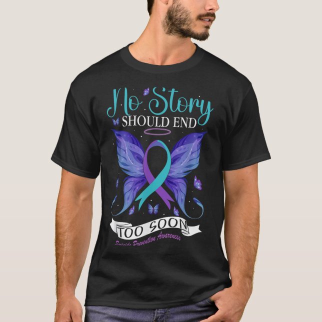 T-shirt Suicide Prevention Awareness - No Story Should End (Devant)