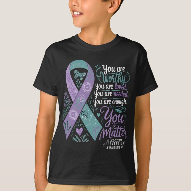T-shirt Suicide Prevention Awareness Sitive Suprt You  (Devant)