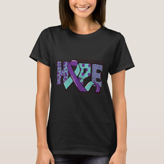 T-shirt Suicide Prevention Awareness Teal &amp; Purple Rib (Devant)
