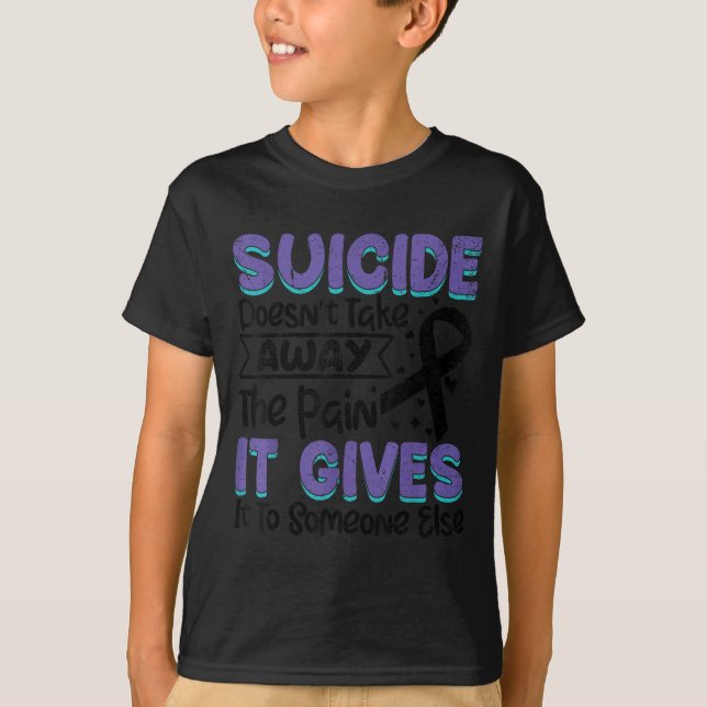 T-shirt Suicide Prevention Awareness Teal &amp; Purple Rib (Devant)