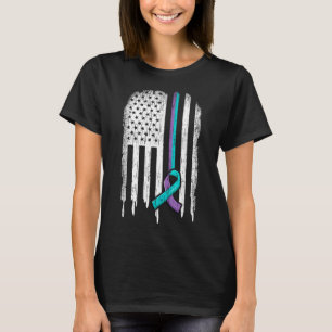 T-shirt Suicide Prévention Chemise Usa Drapeau Ribbon Suic