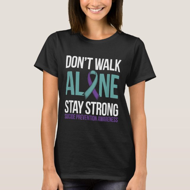 T-shirt Suicide Prevention Teal Purple Ribbon Suprt  (Devant)