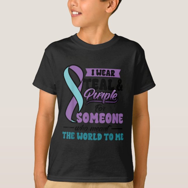 T-shirt Suicide Prevention Wear Teal Purple Someone Meant  (Devant)