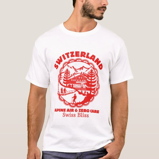 T-shirt Suisse : air alpin et zéro souci (Devant)