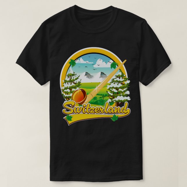 T-shirt Suisse alphorne voyage (Design devant)