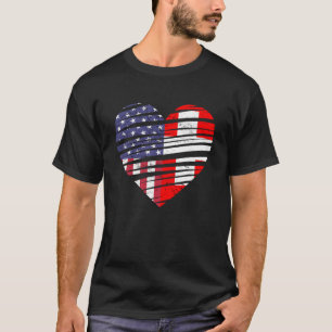 T-shirt Suisse American Grosse Coeur USA Patriot Herit
