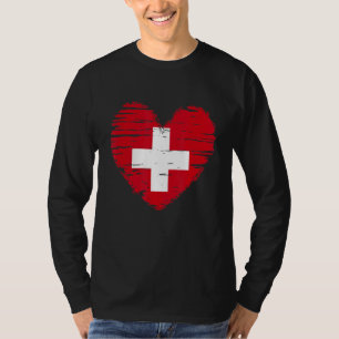 T-shirt Suisse Coeur Drapeau suisse Fierté suisse
