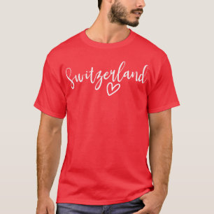 T-shirt Suisse Cœur Femme Amour Suisse