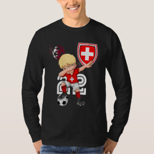 T-shirt Suisse Dabbing Soccer Boy Drapeau Suisse Football