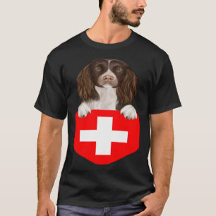T-shirt Suisse Drapeau Anglais Springer Spaniel Chien En P
