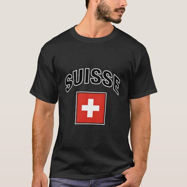 T-shirt Suisse Drapeau Fière Suisse En Français (Devant)