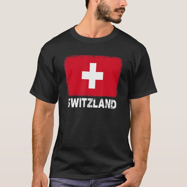 T-shirt Suisse - Drapeau Soutien Suisse Femmes Hommes (Devant)