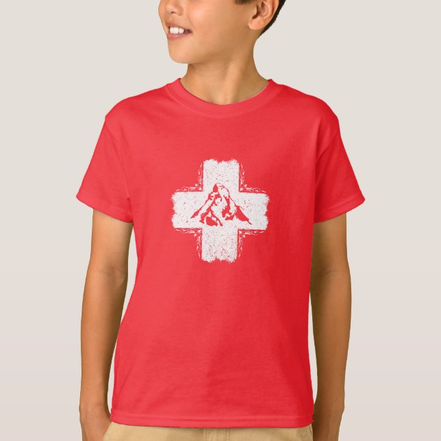 T-Shirt Suisse - Drapeau Suisse Matterhorn (Devant)