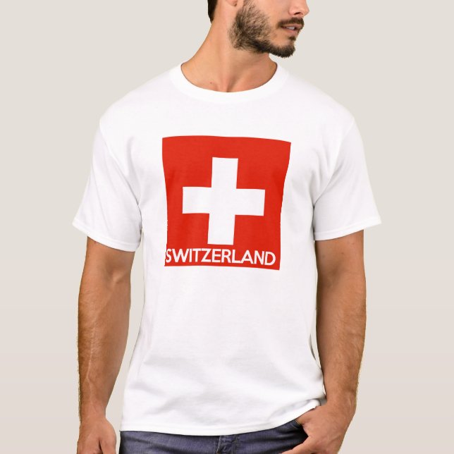 T-shirt Suisse symbole du pavillon nom du pays texte suiss (Devant)