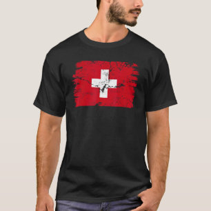 T-shirt Suisse vintage Swiss Flag Fierté Soutien Suisse