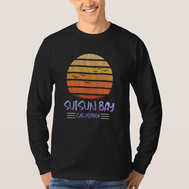 T-shirt Suisun Bay California - Suisun City Retro Sunset (Devant)