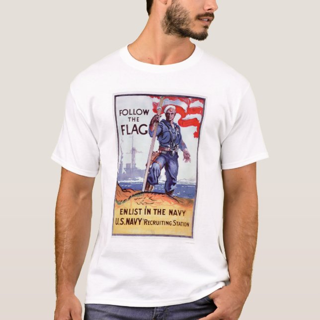 T-shirt Suivez le drapeau - enrôlez la marine (US02290A) (Devant)