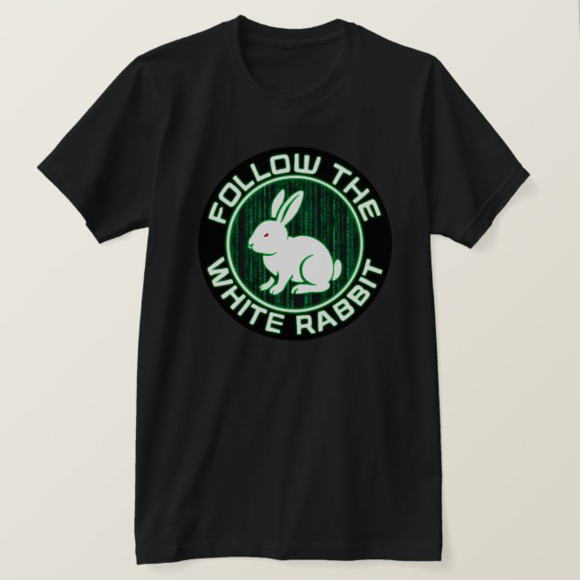 T-shirt Suivez le lapin blanc (Design devant)