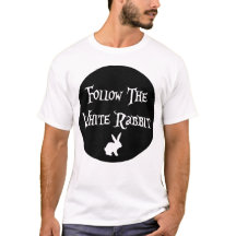 Suivez le White Rabbit Alice, cercle noir