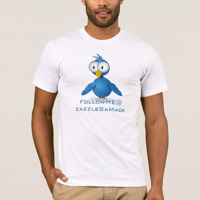 T-shirt Suivez-moi sur Twitter @ Votre nom d'utilisateur (Devant)
