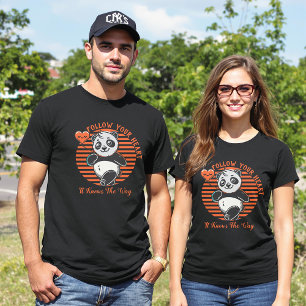 T-shirt Suivez Votre Correspondance Coeur Panda Couple