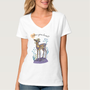 T-shirt suivre votre coeur cerf