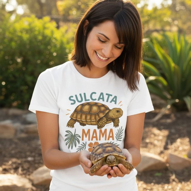 T-shirt Sulcata Mama Tortoise Maman Cadeau pour elle (Sulcata Mama Tortoise Mom Gift for her T-Shirt.)