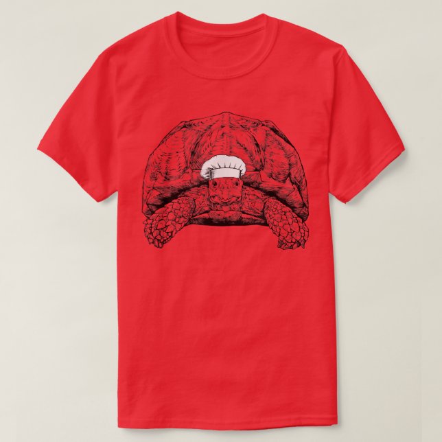 T-shirt Sulcata Tortoise Animal Chef Drôle Cuisine Cuisine (Design devant)