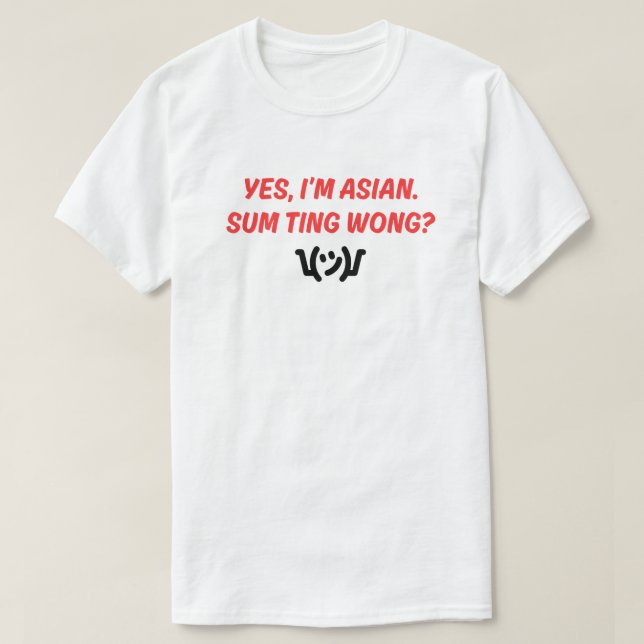 T-shirt "Sum Ting Wong" amusant et captivant (Design devant)