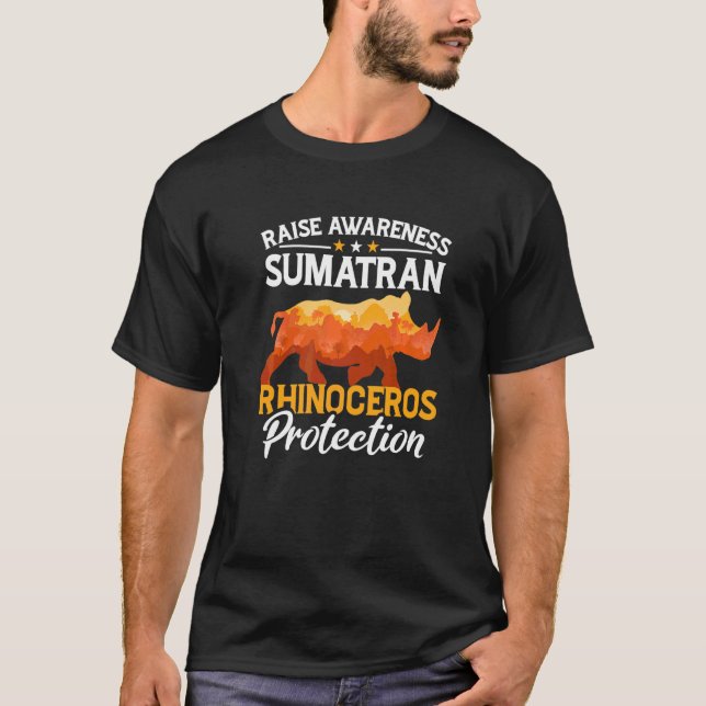 T-shirt Sumatra Rhino Rhinoceros Safari Animaux P (Devant)