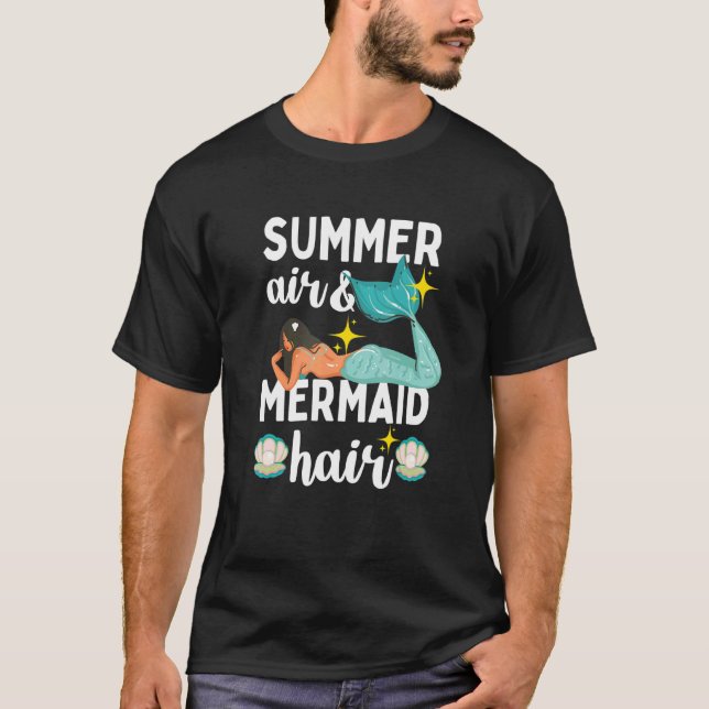 T-shirt Summer Air Mermaid Hair Beach (Devant)