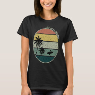 T-shirt Summer Beach Surf Coucher de soleil Vintage
