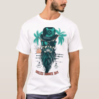 summer days Tete de mort barbu hipster skull crane