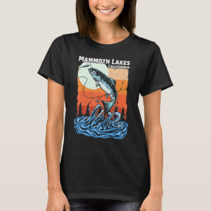 T-shirt Summer Fishing Retro Sunset California Mammoth Lak