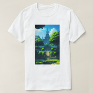 T-shirt Summer Happy Vibes Temple et Pond Blue Sky