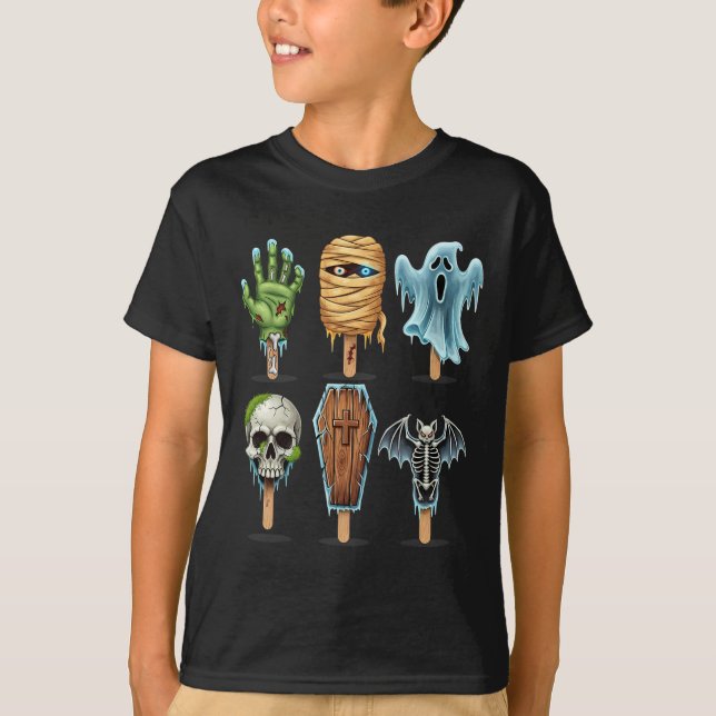 T-shirt Summer Horror Movies Summer Popsicween Halloween (Devant)