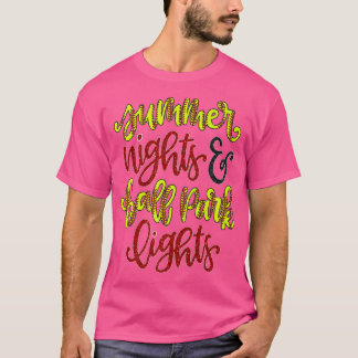 T-shirt Summer Nights and Ballpark Lights Softball Sports1