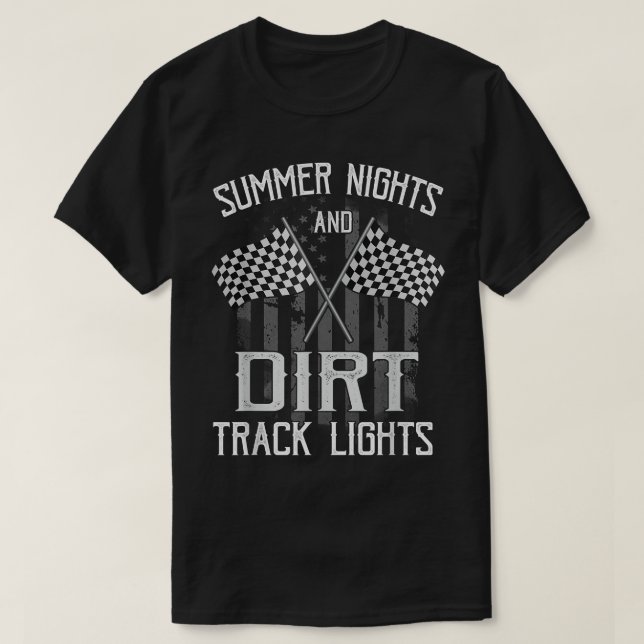 T-shirt Summer Nights And Dirt Track Lights Racing Motocro (Design devant)