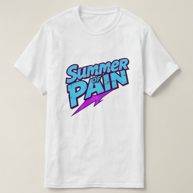 T-shirt Summer of Pain Retro Grunge Typography with Lightn (Design devant)