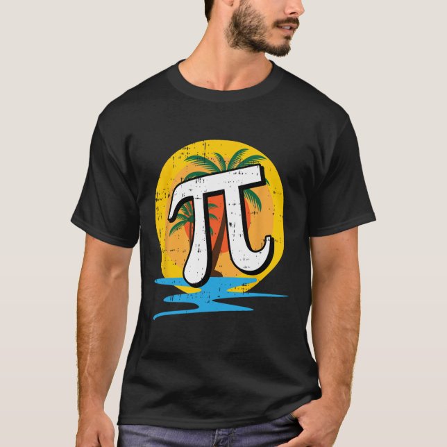 T-shirt Summer Pi Day Retro Beach Math (Devant)