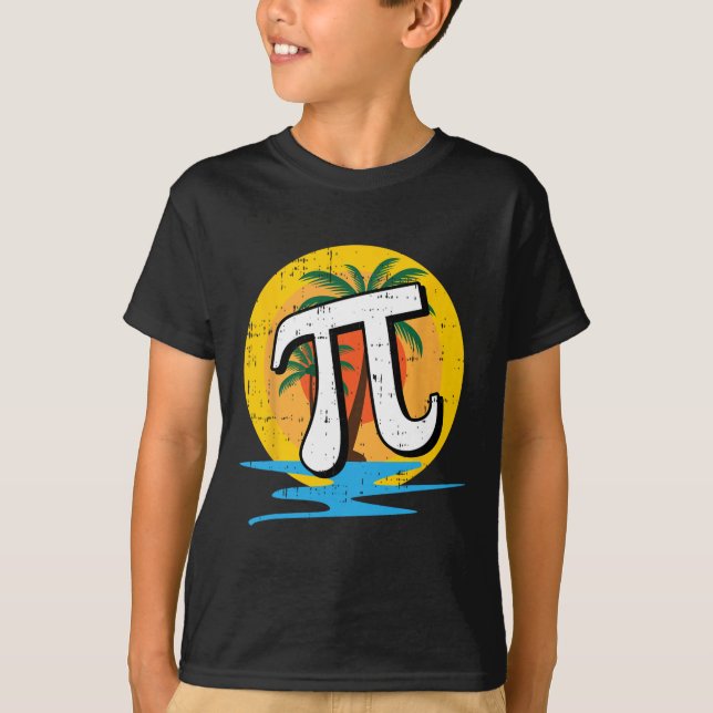 T-shirt Summer Pi Day Retro Beach Math (Devant)